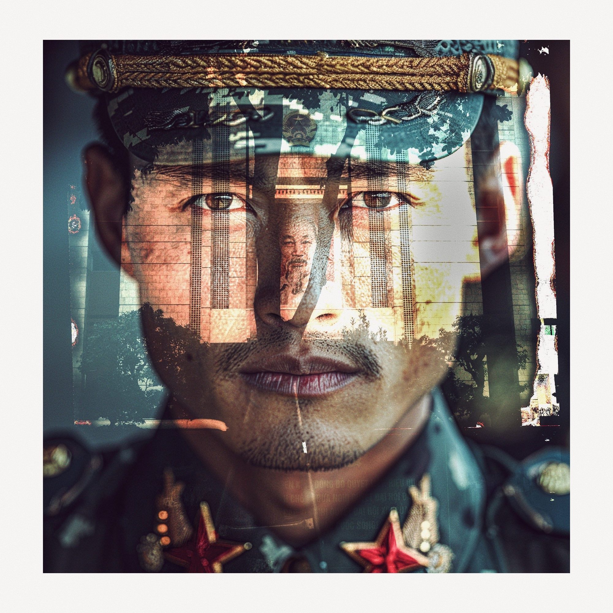 Layered Portrait III — Vietnam Soldier